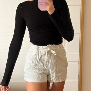 White paper bag shorts